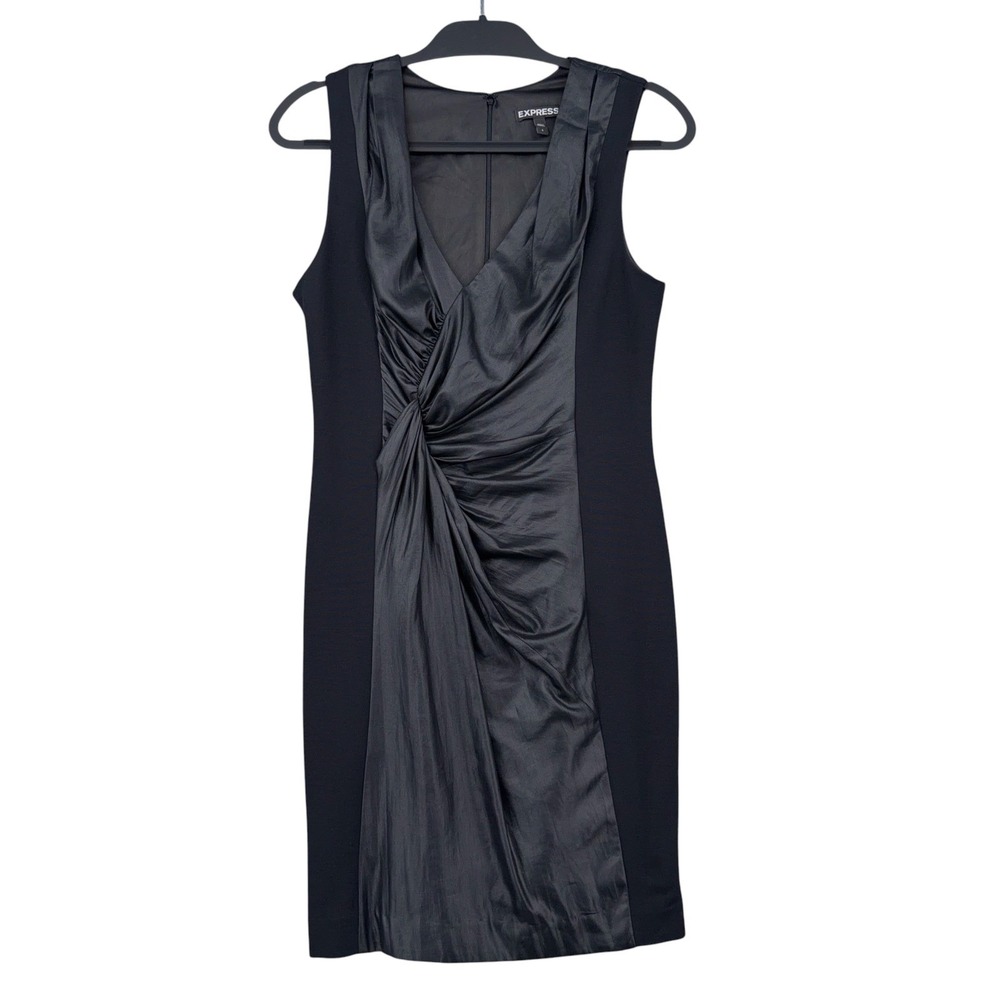Express Sheath Dress Womens 8 Rayon Nylon Spandex Black